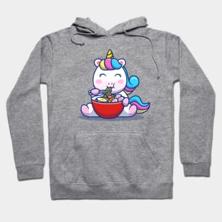 Cute Unicorn Eat Ramen Noodle Hoodie